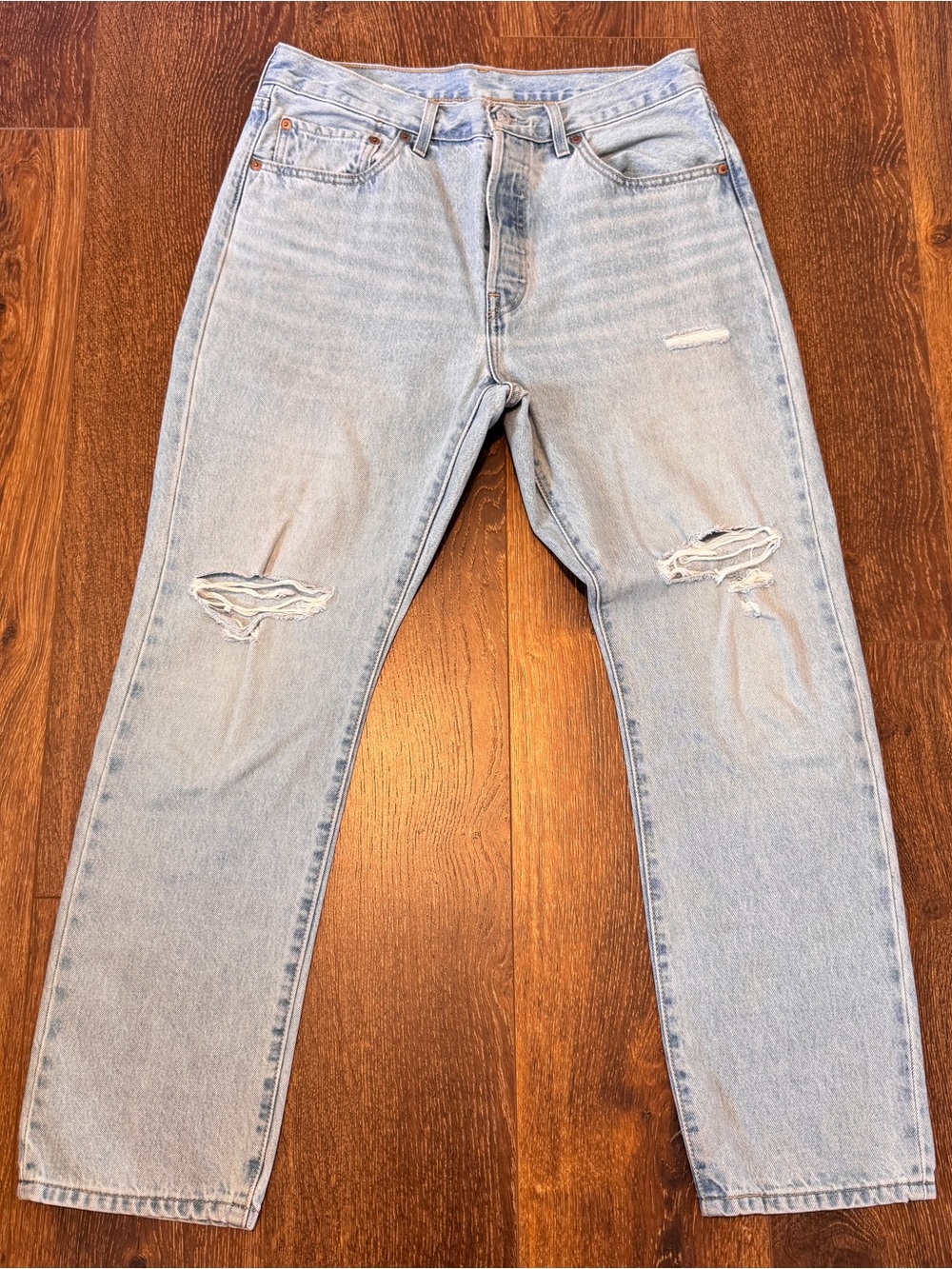 Levi's 501 Light Blue Straight Button-Fly Jeans